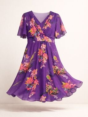 Robe Vintage Jing Dian Jie Mei En Polyester Avec Doublure Cintrée Motif Floral